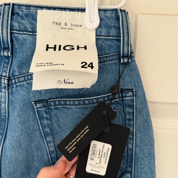 Rag & Bone jeans Nina high-rise ankle cigarette 24 Poppy - Picture 7 of 8